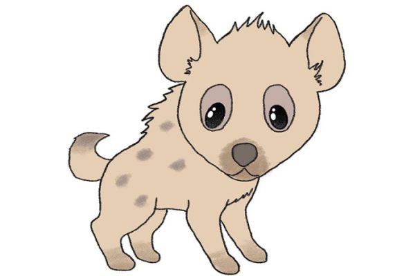 Easy drawing of a hyena's head