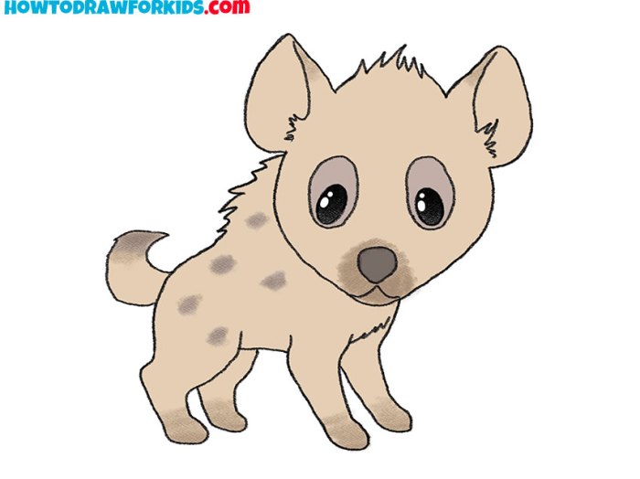 Easy drawing of a hyena's head