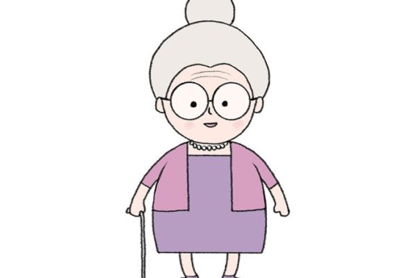 Cranky old lady drawing easy