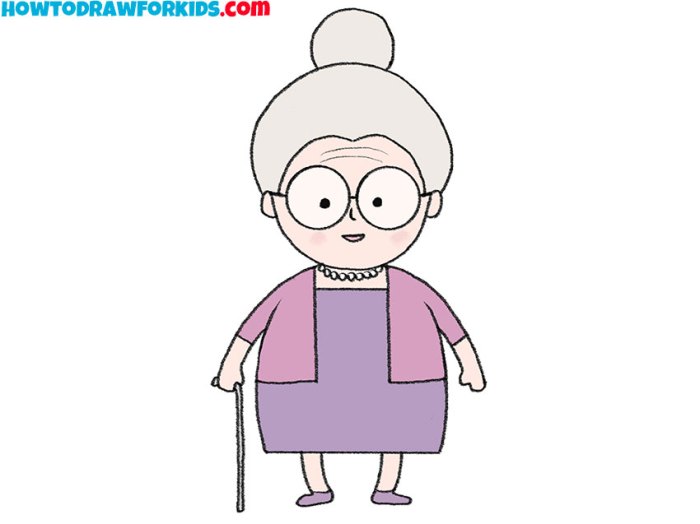 Cranky old lady drawing easy