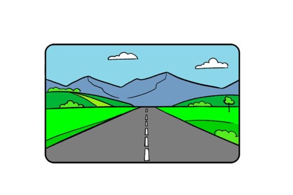 Easy drawing of roadsign