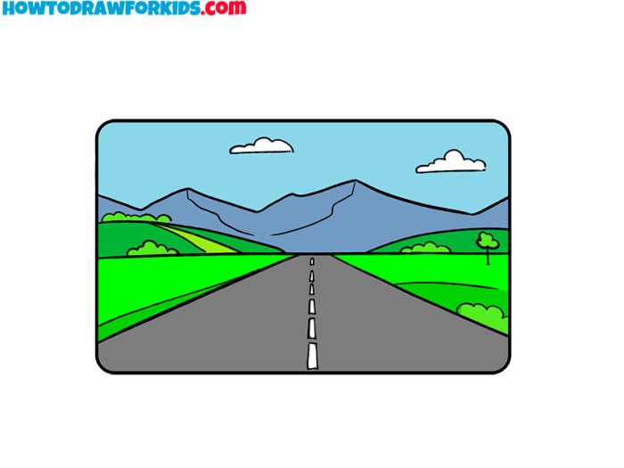 Easy drawing of roadsign