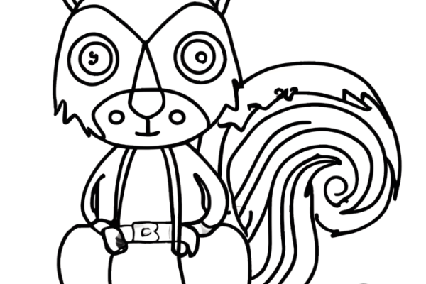 Feed animal black and white coloring page