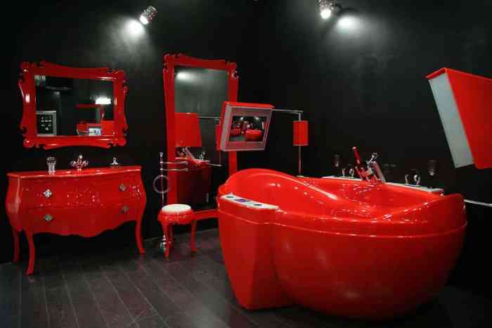 Black and red bathroom decor