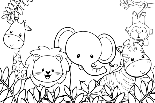 Simple coloring pages animals