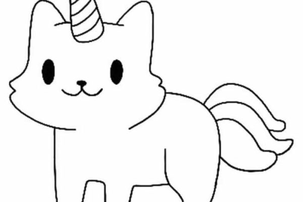 Cute kawaii coloring pages animals as unicorns