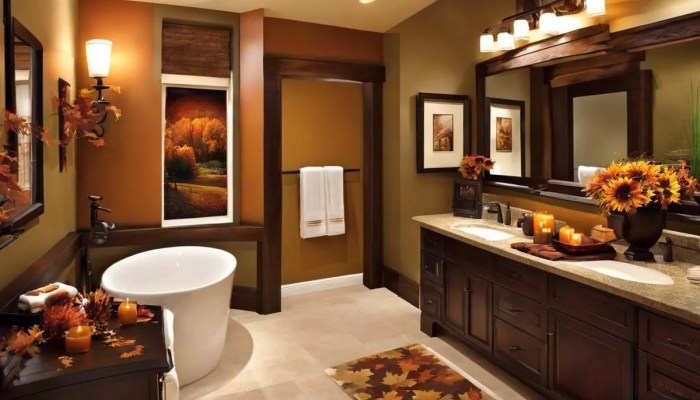 Fall bathroom wall decor