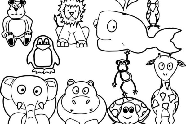 Children's animal coloring books