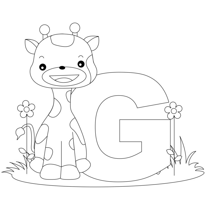 Animal coloring alphabet letters