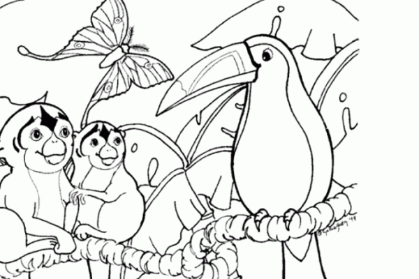 Rainforest coloring pages jungle animals amazon colouring coloring4free background drawing awesome animal malaysian 2o posts related getdrawings october