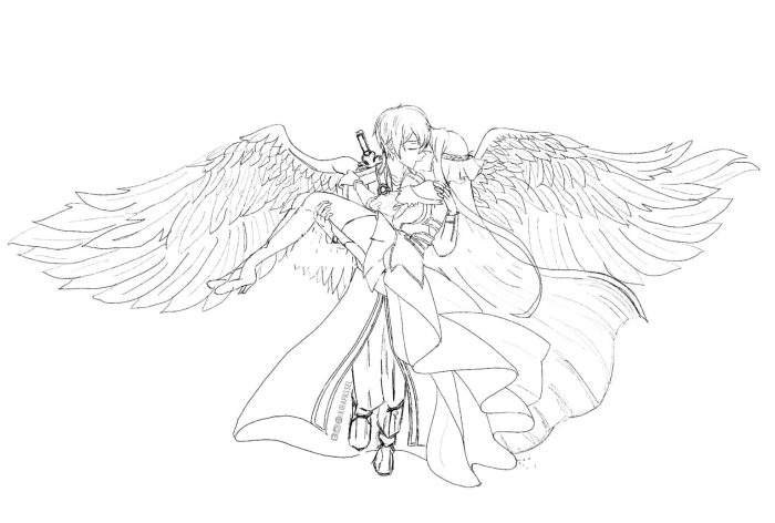 Coloring pages anime angels