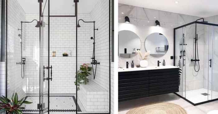 Elegant black and white bathroom decor