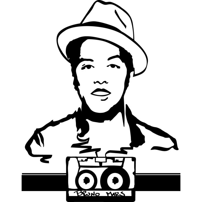 Easy drawing bruno mars clipart easy