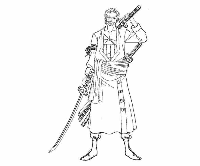 Zoro anime coloring page