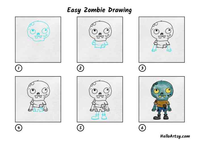 Drawing easy zombie teacher drawing