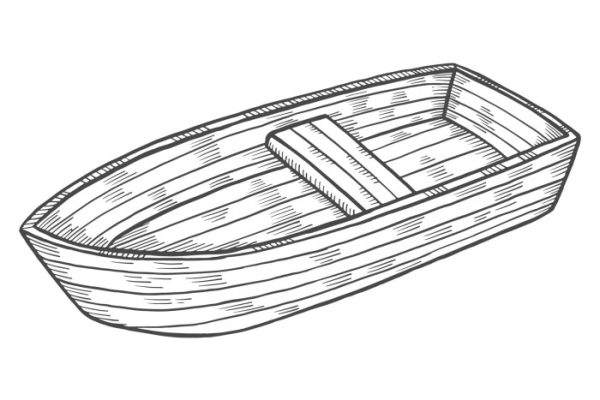 Broken wood boat drawing easy