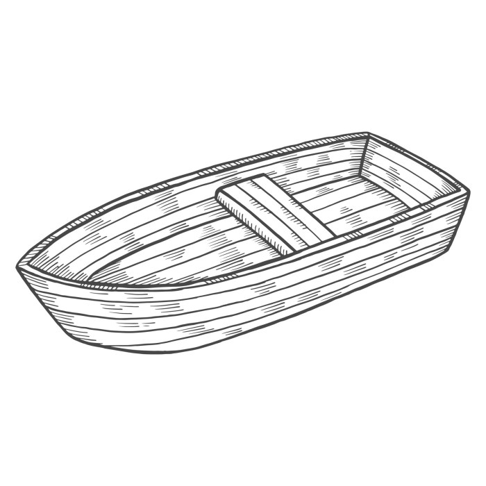 Broken wood boat drawing easy