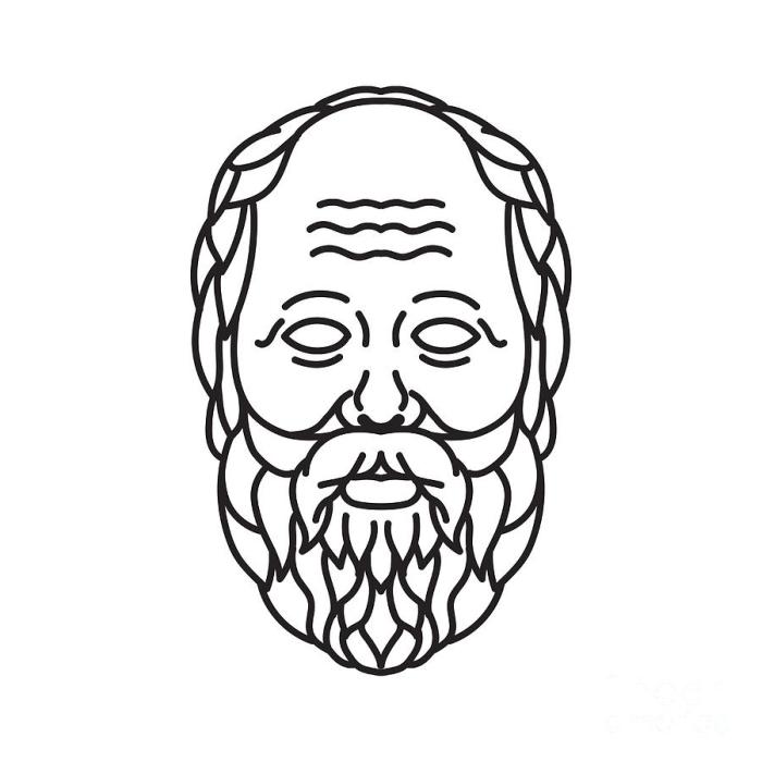 Socrates drawing easy no background