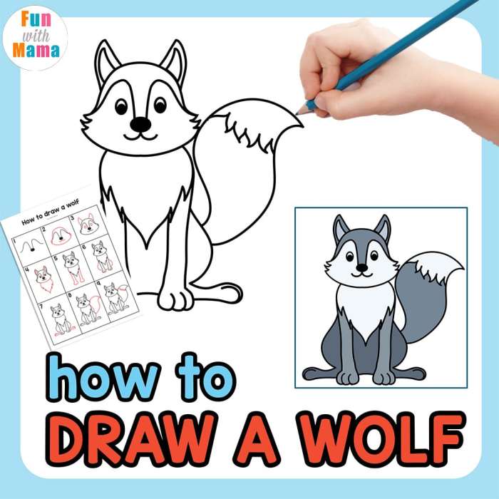 Dibujo lobo drawing easy