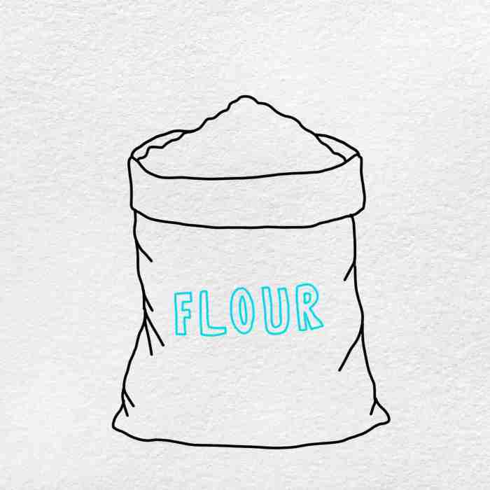 Flour drawing easy colorful