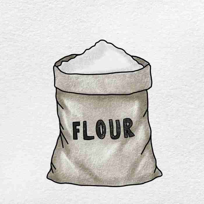 Flour drawing easy colorful