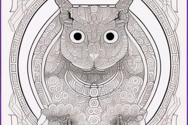 Detailed animal coloring page