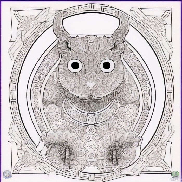 Detailed animal coloring page