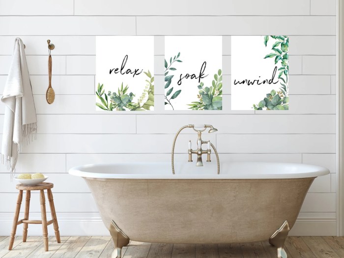 Bathroom wall art and decor