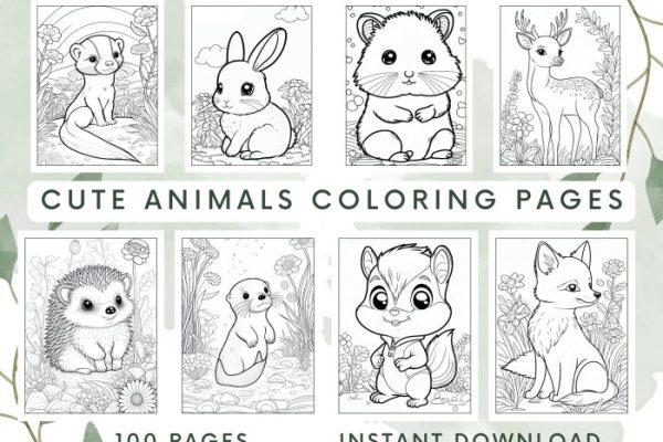 Animals shapes for coloring