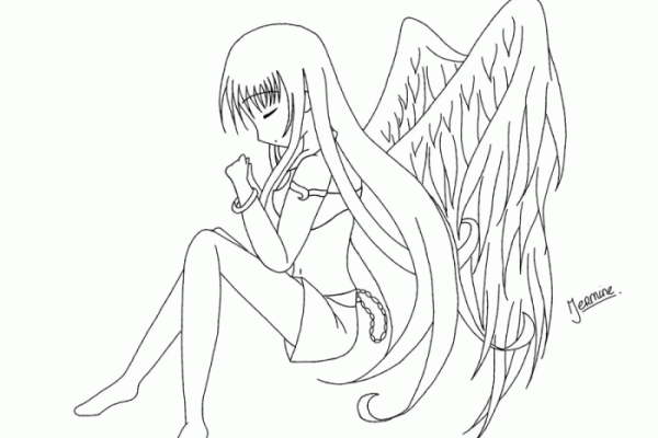 Coloring pages anime angels