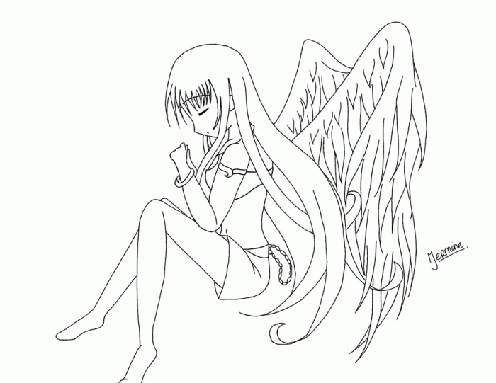 Coloring pages anime angels