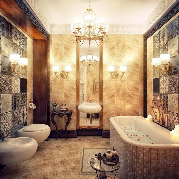 Glam apartment bathroom decor