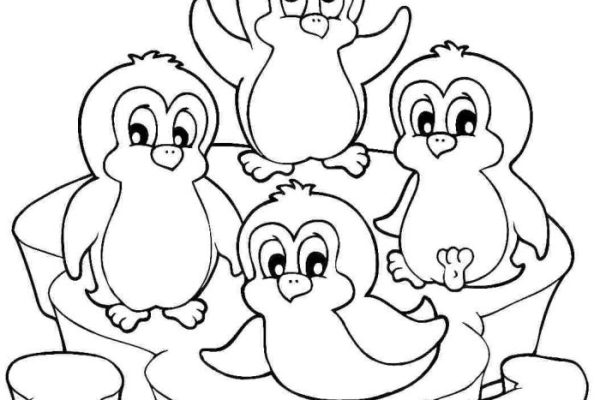 Cute animal coloring pages pinguins hard