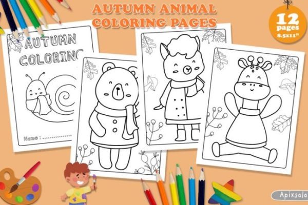 Fall coloring sheets animal