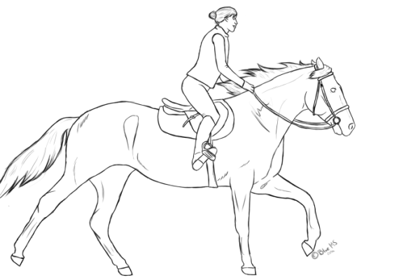 Easy people in a horse drawing