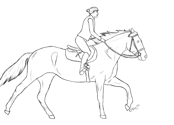 Easy people in a horse drawing