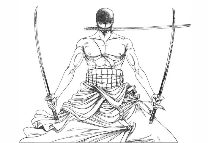 Zoro anime coloring page