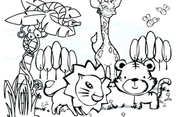 Preschool forest animals coloring pages