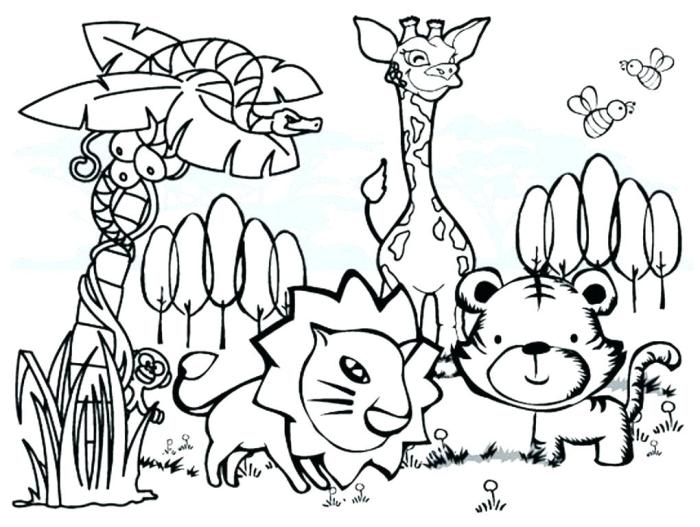 Preschool forest animals coloring pages