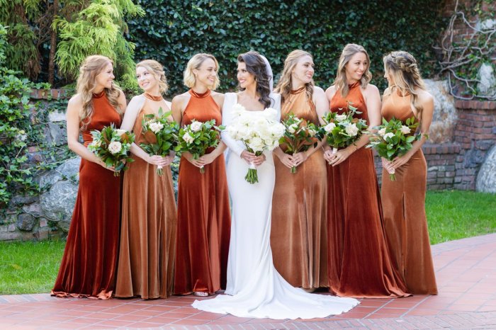 Burnt orange dress for wedding guest