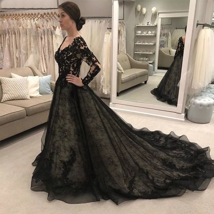 Wedding dresses black dress gowns beautiful morticia shoulder off addams gown lace split edgy ideas thigh sexy gothic big fancy