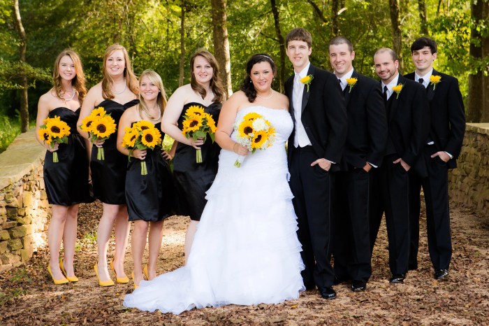 Black and yellow wedding dresses