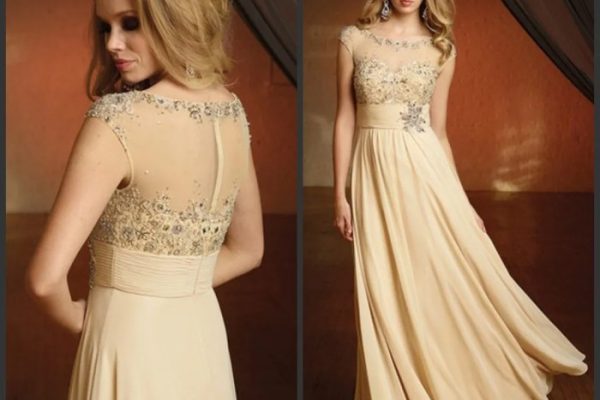 Cream gold wedding dresses