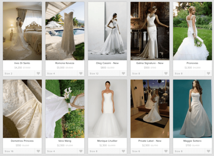 Used designer wedding dresses