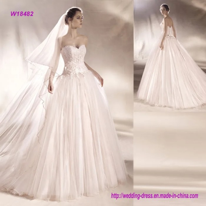 Wedding dress ball gown dropped waist