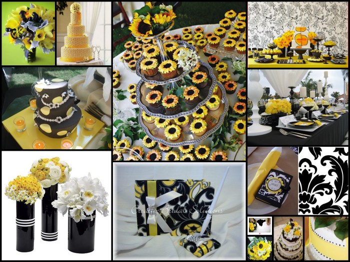 Black and yellow wedding dresses