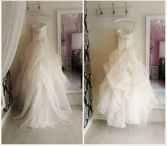 Bustle a tulle wedding dress