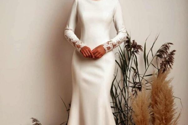 Bateau style wedding dress