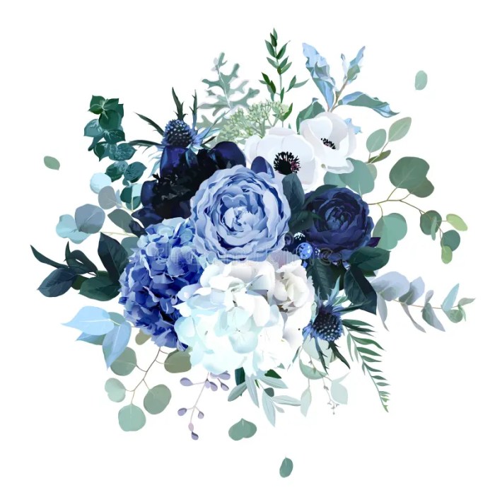 Wedding dress blue flowers