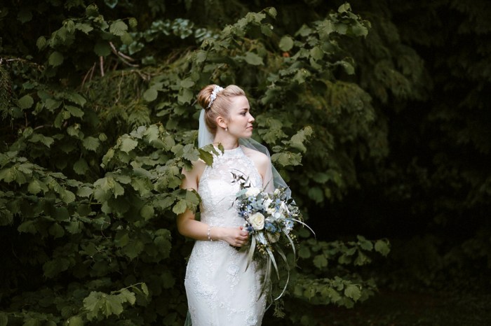 Blue halter dress for wedding